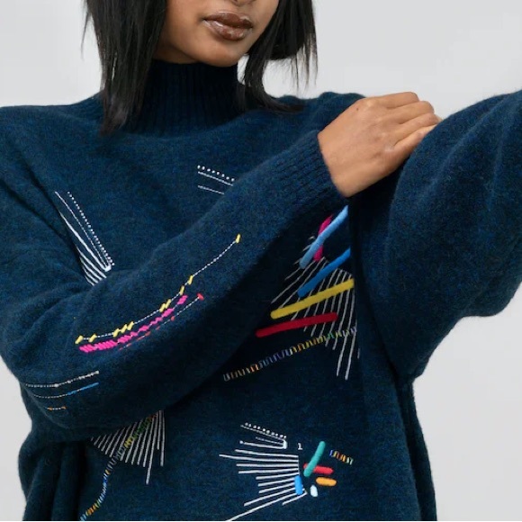 &Other Stories Navy Sweater - Picture 4 of 8